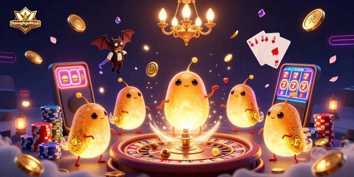 Experience the vibrant casino scene at nenaghgolfclub with animated glowworms and dazzling gaming elements.