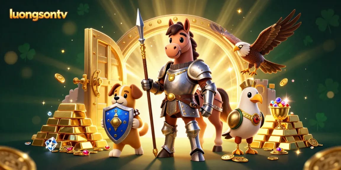 Bet on luongsontv while discovering treasures and gems in an animated 3D casino scene.
