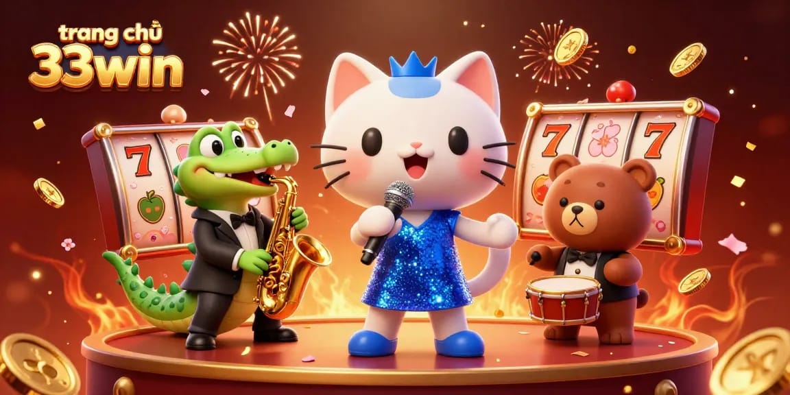 Experience thrilling gameplay at trang chủ 33win with charming characters and vibrant casino elements in a lively setting.