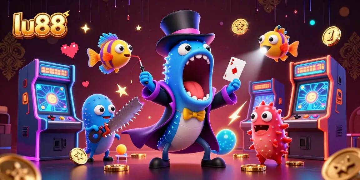 Experience thrilling games at lu88 with vibrant, dynamic casino elements in a magical underwater scene.