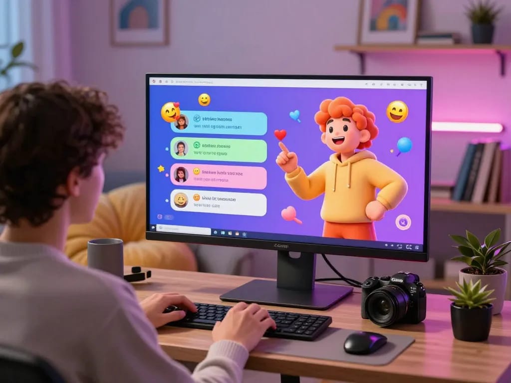 Engaging AI chat environment for adult conversations with vibrant elements in a cozy setting. ai chat porn experience.