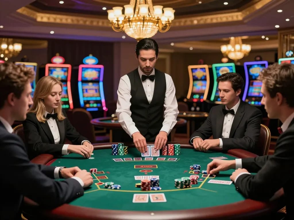 Watch players at fun79 engage in high-stakes blackjack with an air of tension and excitement.
