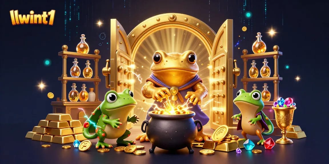 Engage with thrilling adventures at llwint1 with a vibrant 3D alchemist scene filled with golden treasures.