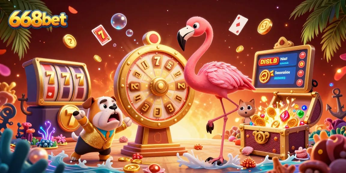 Play exciting games at 668bet with vibrant visuals and thrilling atmosphere, capturing casino fun.