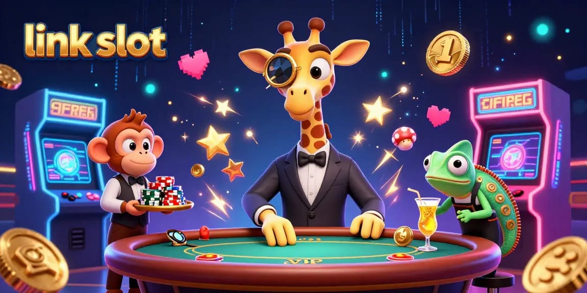 Menangkan permainan slot dengan link slot andalan dalam ilustrasi kasino yang meriah.