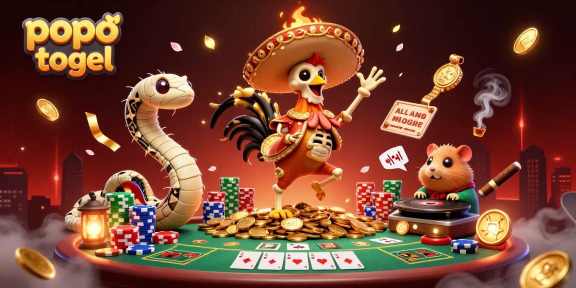 Experience the excitement of popo togel with dynamic gaming elements and vibrant characters in a festive scene.