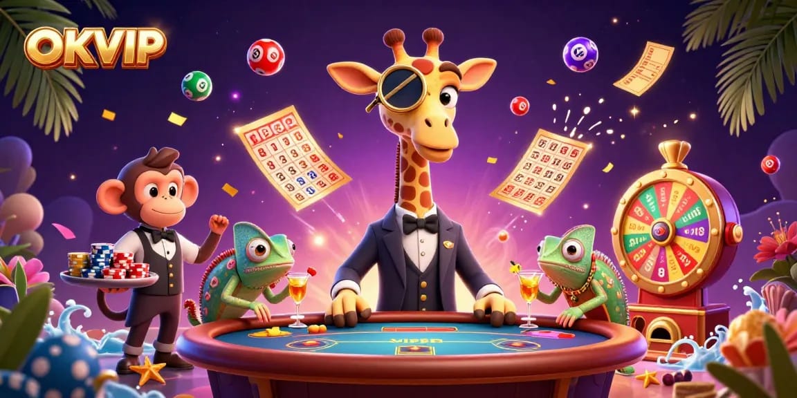 Engage in high-stakes gaming at OKVIP with vibrant elements and dynamic visuals.