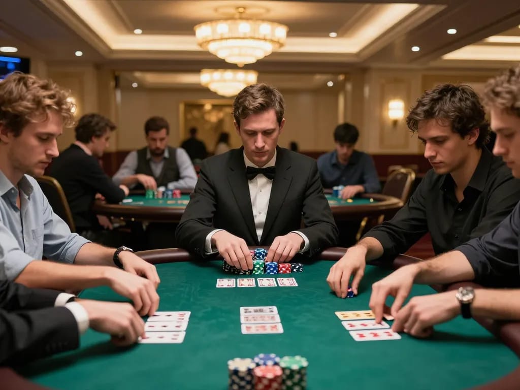 PH22 expert players participating in a competitive poker game at a luxury casino