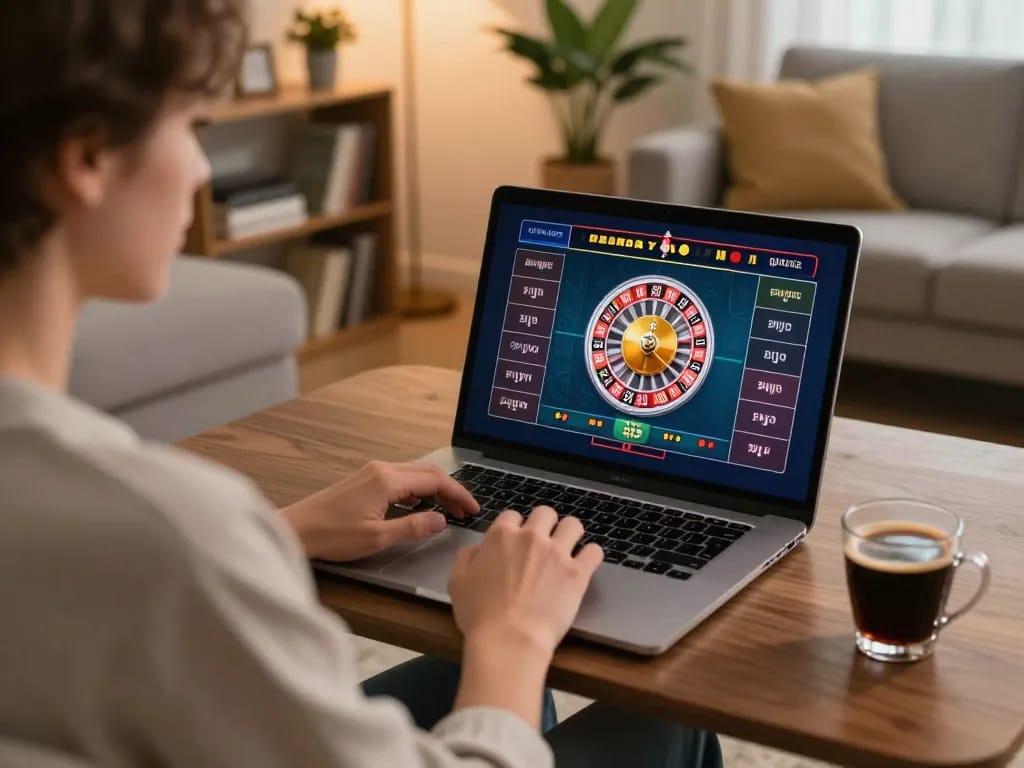 Experience RR88 online roulette with excitement as players engage in thrilling bets at home.