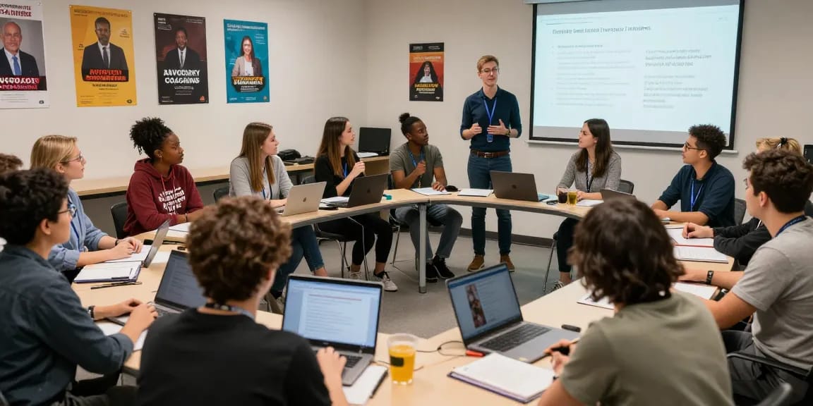 Advocacy coaching workshop focusing on interactive role-play and training techniques