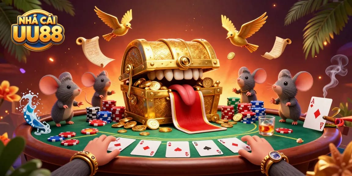 Engage in thrilling experiences at NHÀ CÁI UU88 with dynamic poker elements and golden treasures.