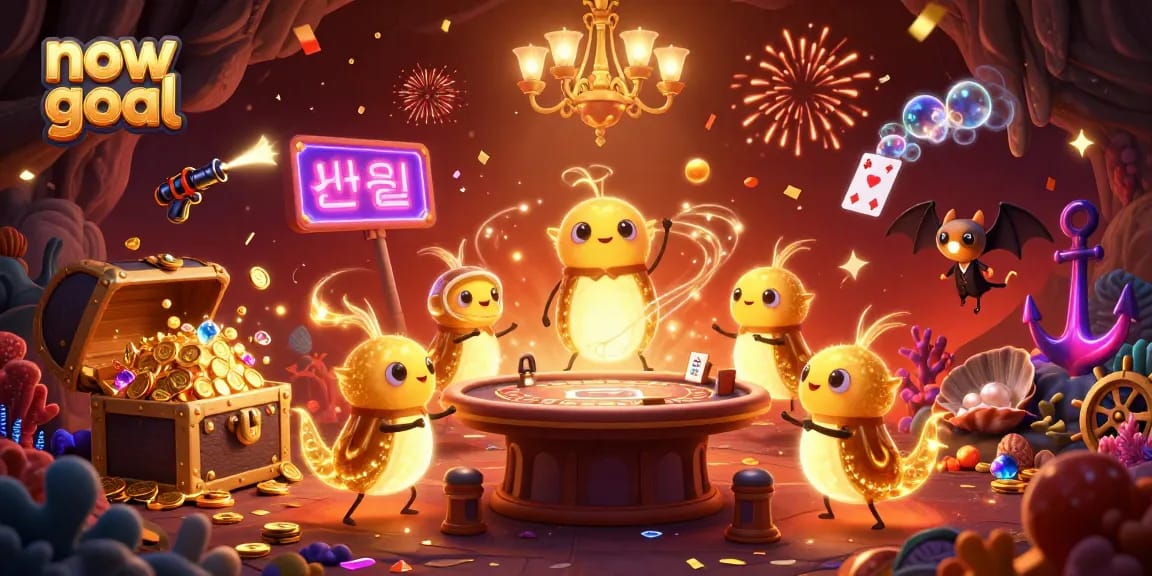 Experience thrilling play with now goal in this vibrant 3D casino scene featuring a unique glowworm team.