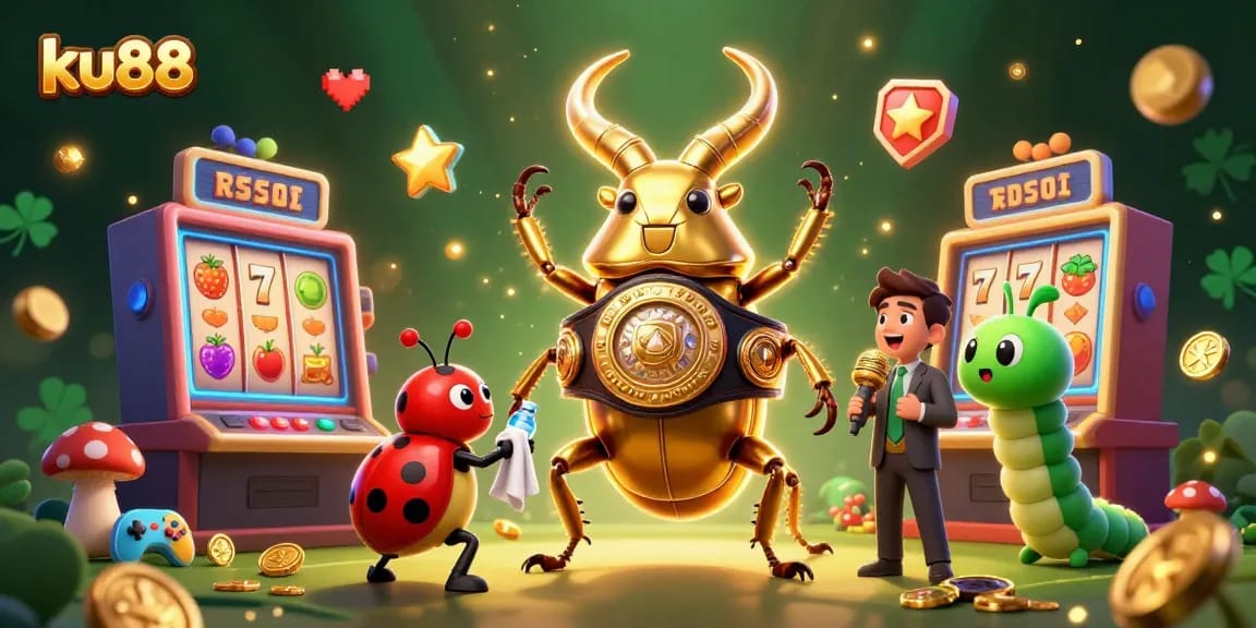Engage in thrilling slots action at ku88 with vibrant 3D characters in an electrifying casino environment.