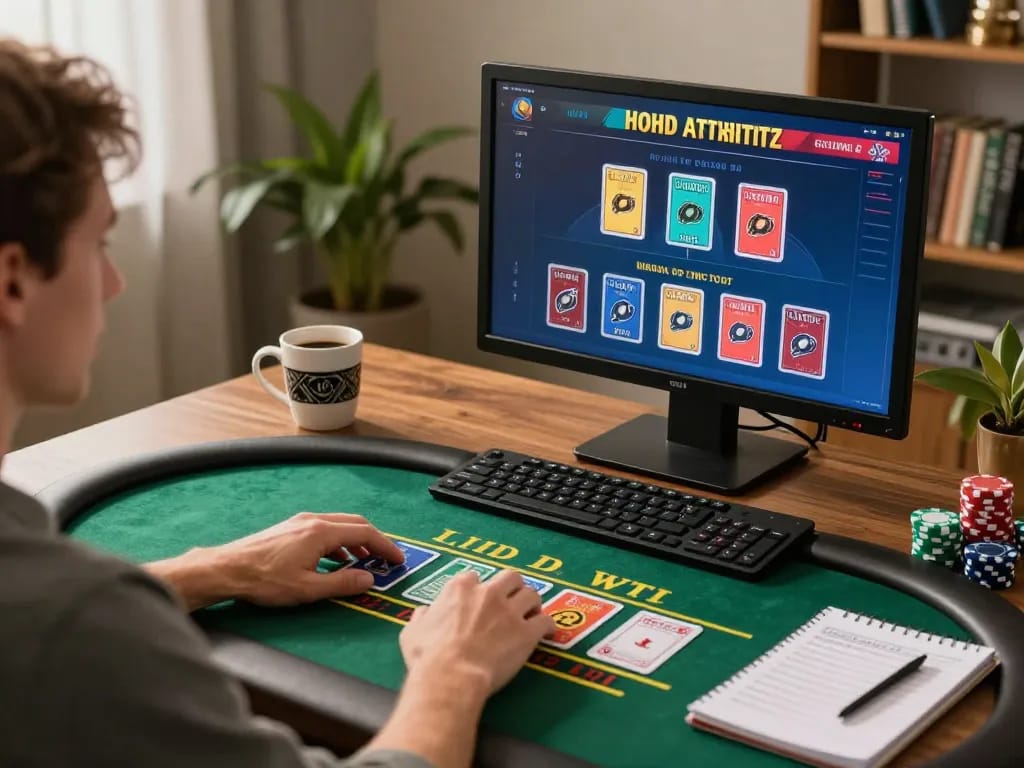 Engaging moment at 11win2 online casino with live dealer blackjack gameplay in a cozy home setup.