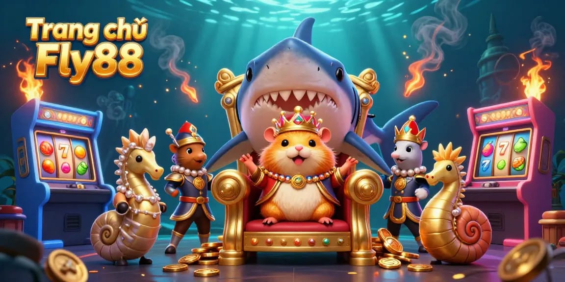 Experience the thrilling gaming adventure at Trang chủ Fly88 with vibrant characters and lively casino animations.