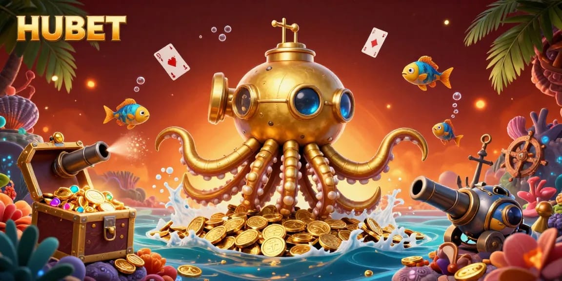 Experience thrilling wins at HUBET with an immersive underwater treasure hunt featuring gold coins and gambling fun!