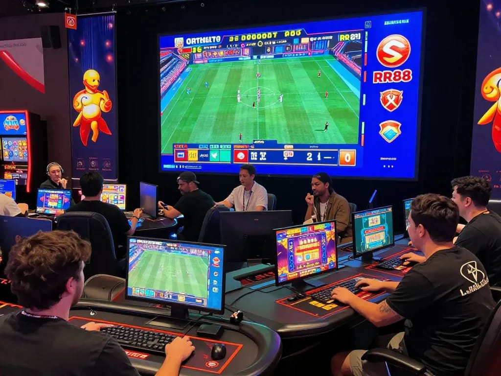 Players enjoying the online gaming experience at RR88 with vibrant visuals.