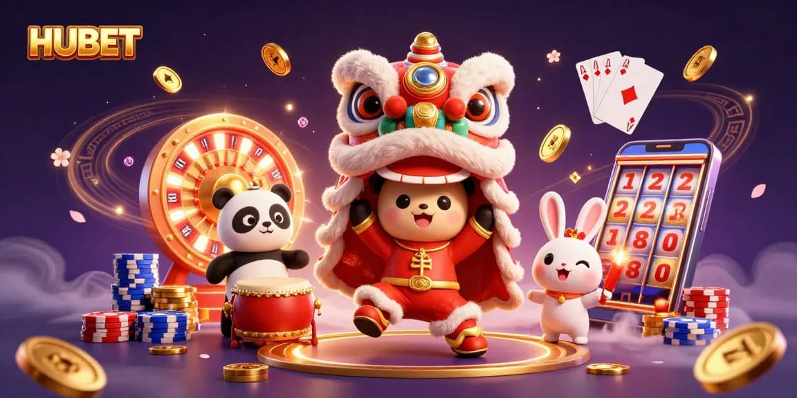 HUBET spins excitement around vibrant casino games with dynamic characters celebrating