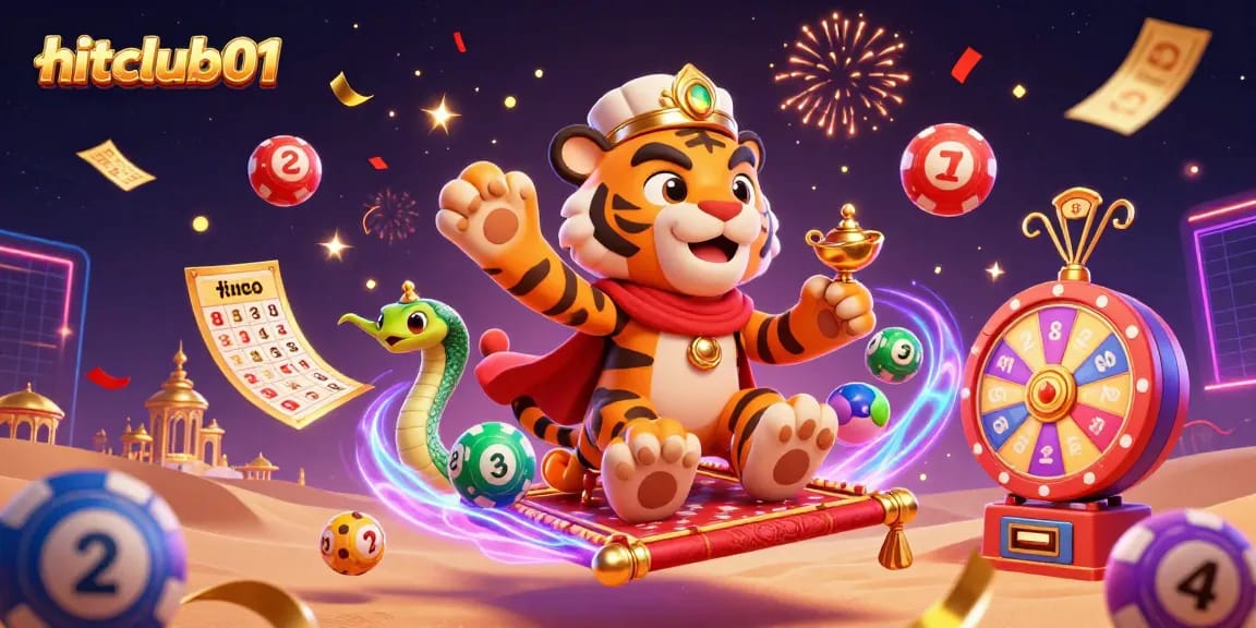 Experience gaming excitement at hitclub01 with a vibrant Arabian Nights-themed casino illustration