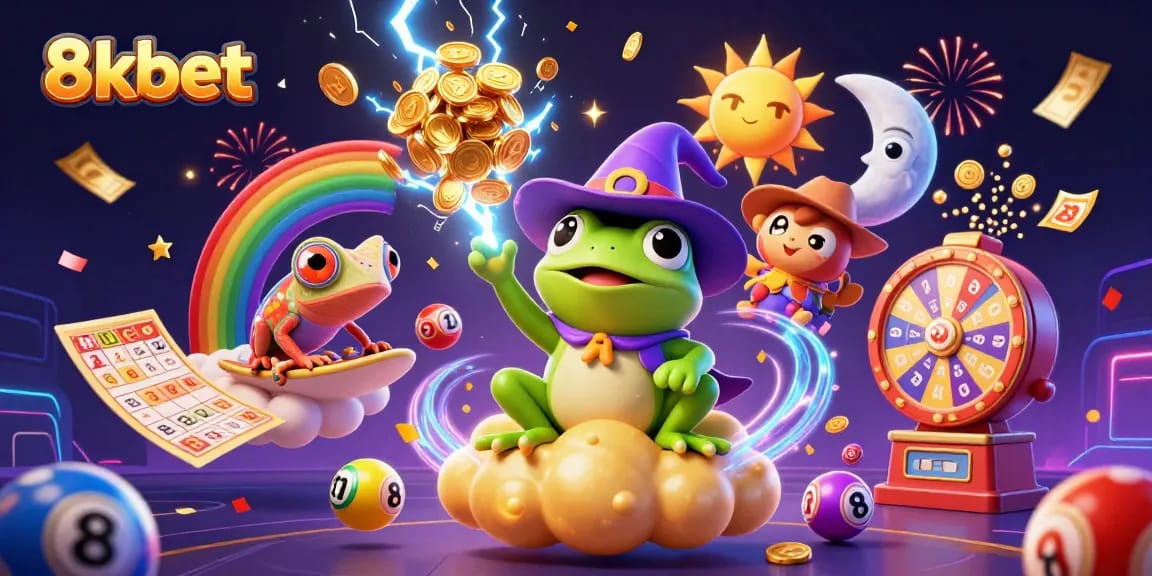 Experience thrilling gameplay with 8xbet as the weather wizard frog creates a storm of winning coins.