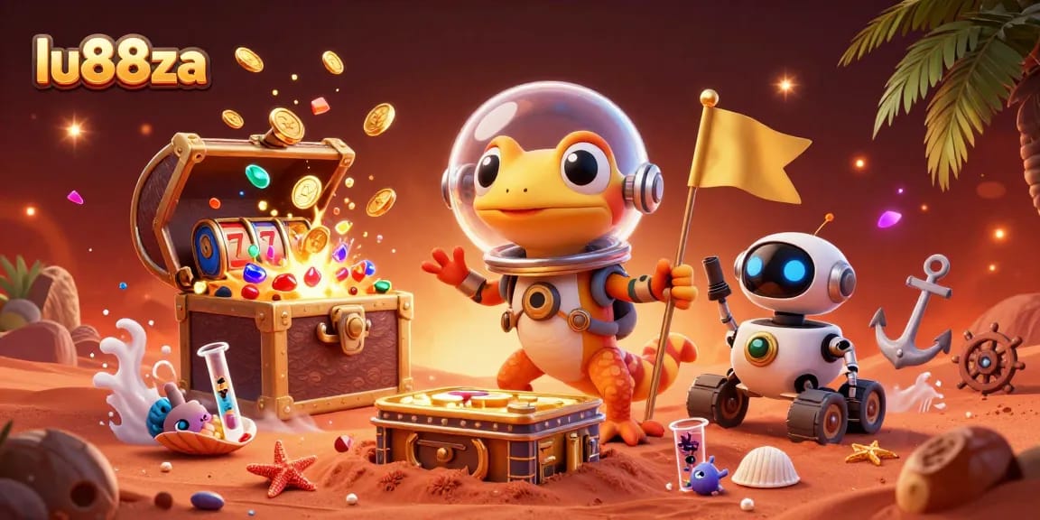 Experience the charm of lu88za with a vibrant 3D casino adventure, featuring a Martian gecko and thrilling game elements.