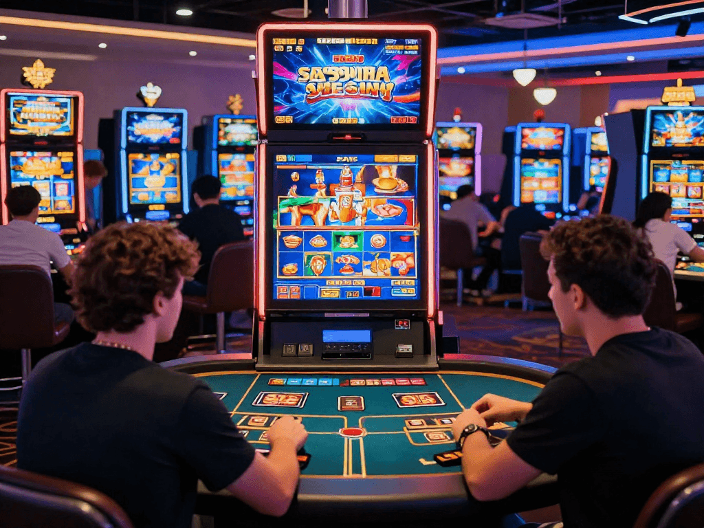 Giocatori nei migliori casino non AAMS, divertendosi in un ambiente sicuro e coinvolgente.