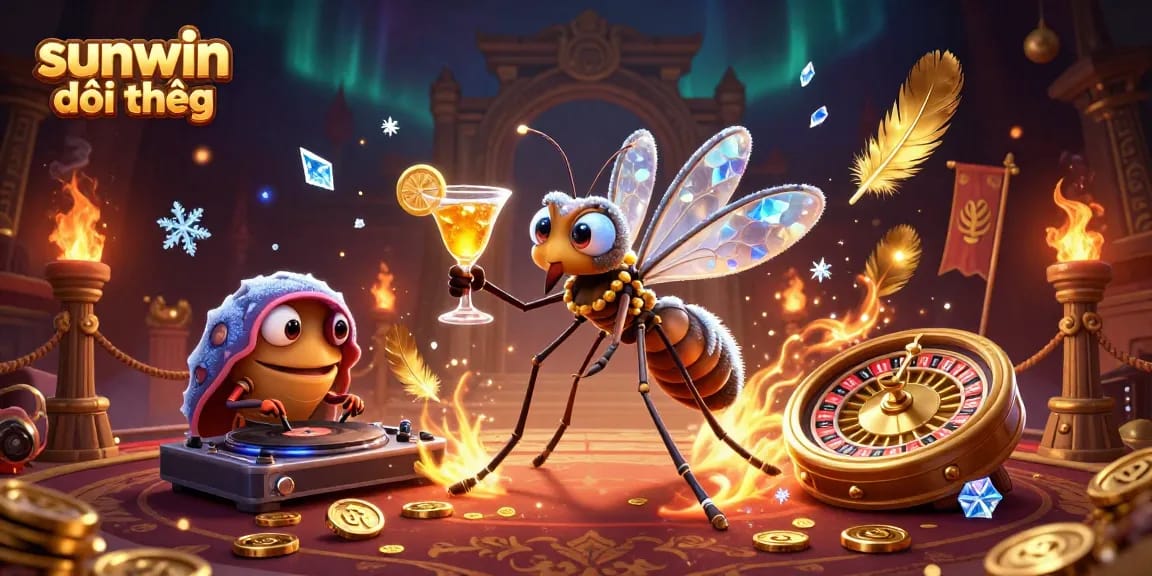 Experience the excitement of sunwin đổi thưởng with a vibrant 3D illustration capturing the essence of casino fun.