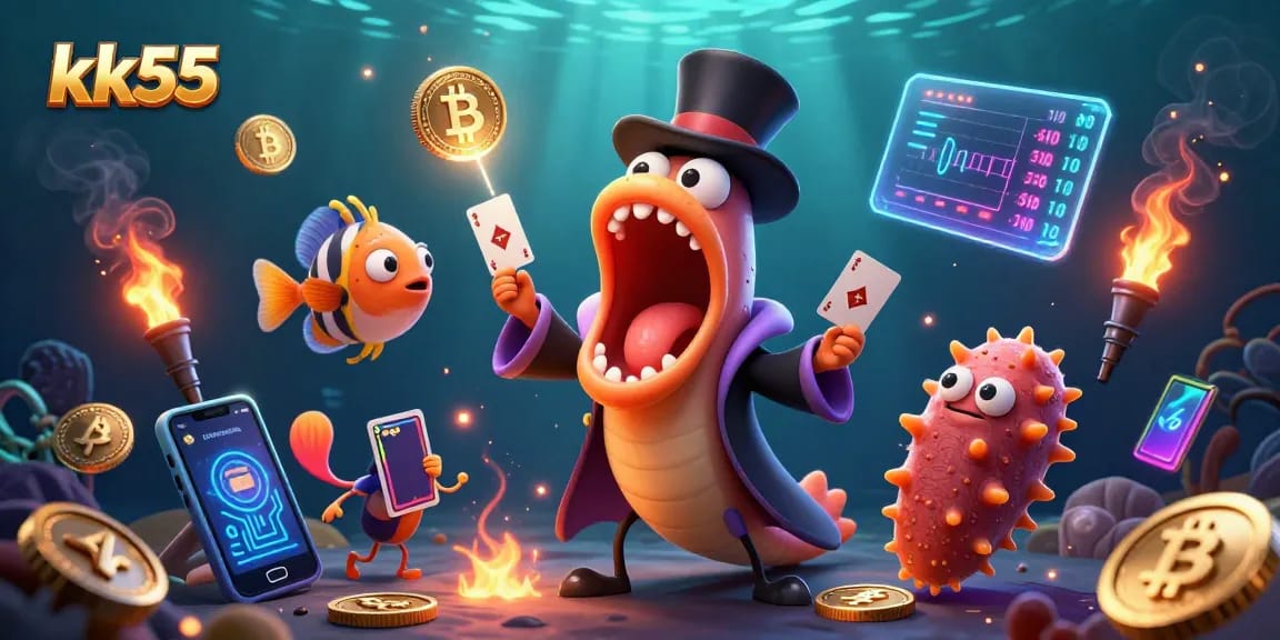 Engage with the exciting kk55 casino magic act featuring a bioluminescent eel and top-hat anglerfish.