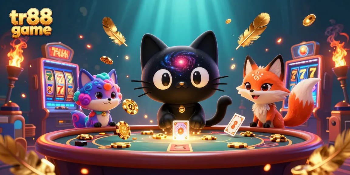 Experience thrilling moments playing tr88 game with dynamic 3D characters at a cosmic casino.