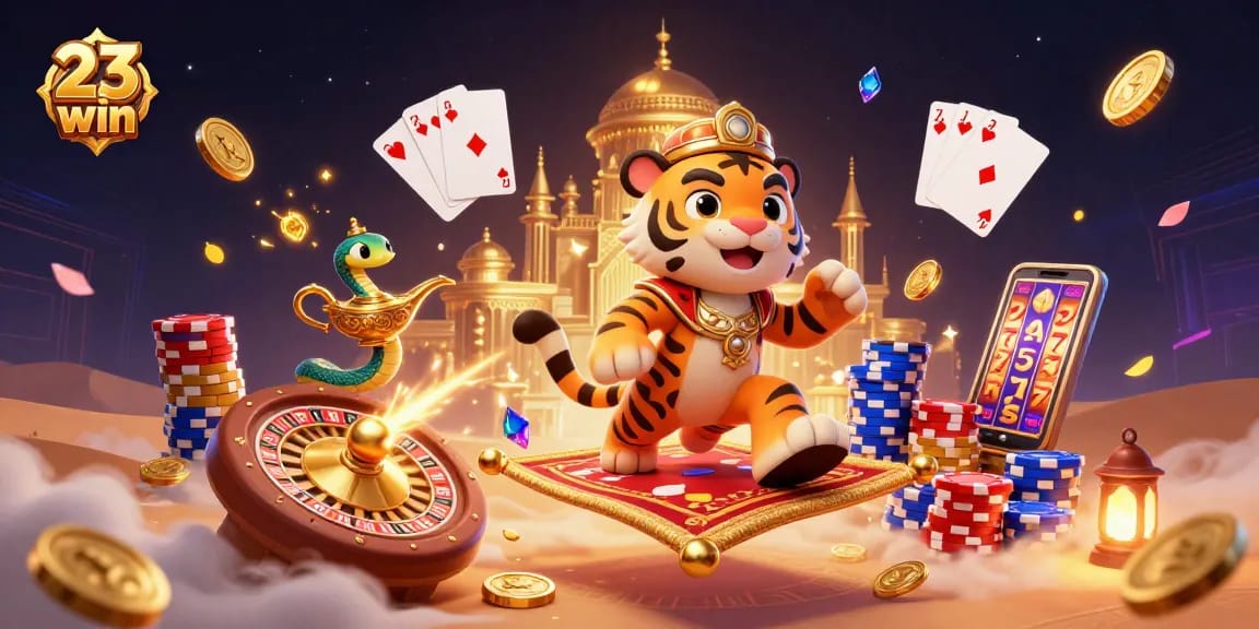 Experience thrilling gaming adventures with 23 win in this vibrant, action-packed casino scene.