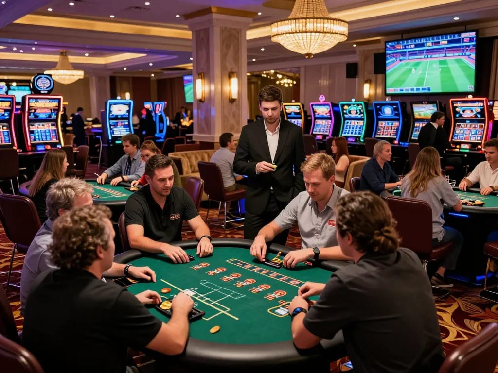 Five88 casino gaming environment with players enjoying various table games and thrilling atmosphere.