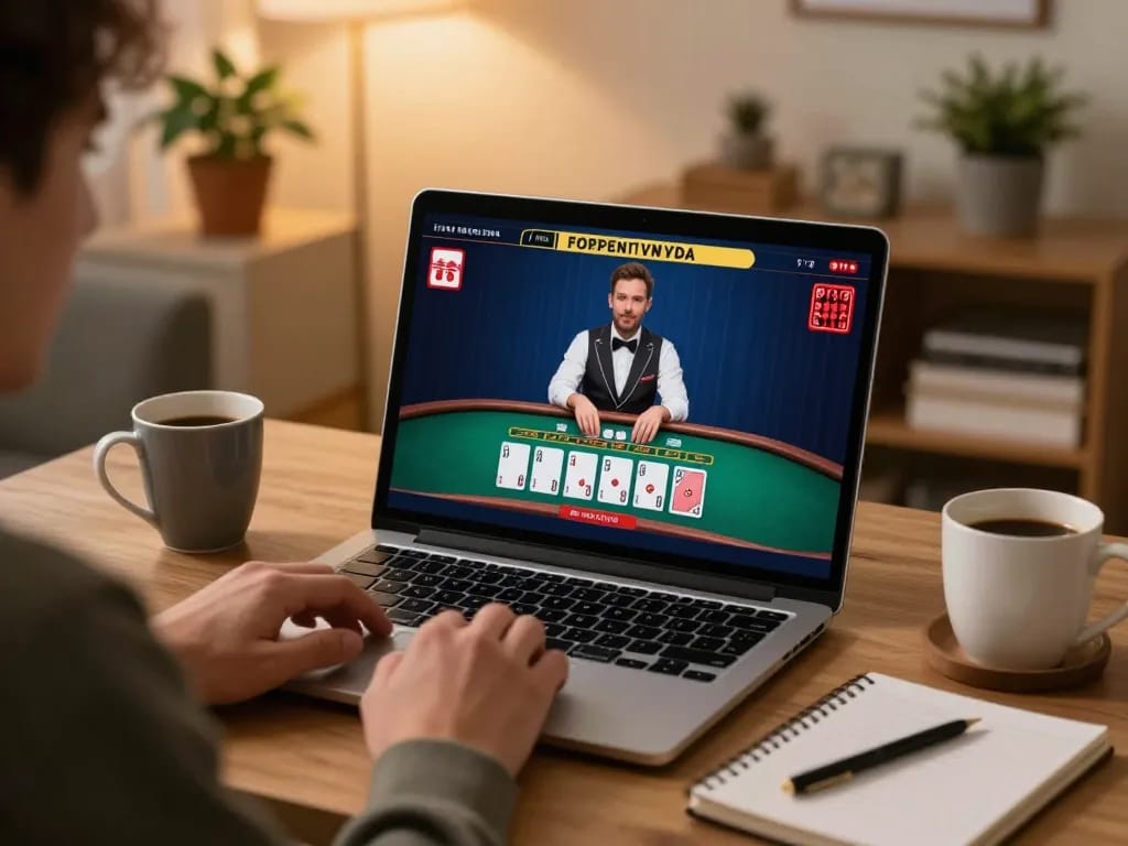 Engaging in live dealer games on sunwin platform, showcasing strategic online casino gameplay.