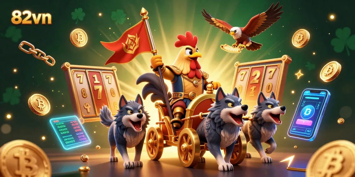 Experience the vibrant action of 82vn with a cartoon rooster warlord leading an exciting casino adventure!