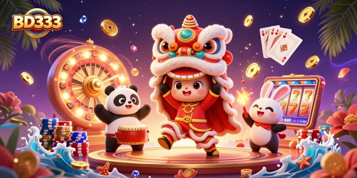 Experience thrilling gameplay at BD333 with iconic characters and vibrant casino elements.