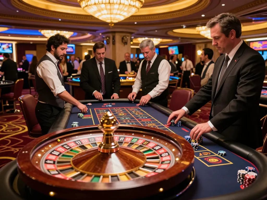 Players engaging in a vibrant roulette game at a casino, highlighting New York City Personal Injury Lawyer presence in legal disputes over gambling