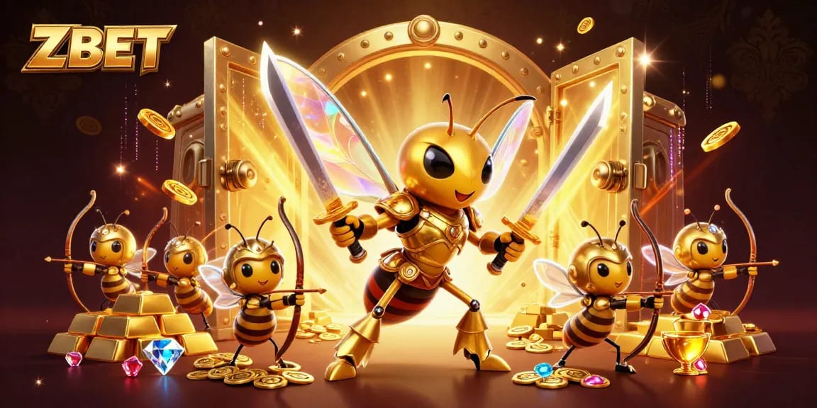 ZBET offers thrilling online gaming with a golden samurai hornet and treasure galore.