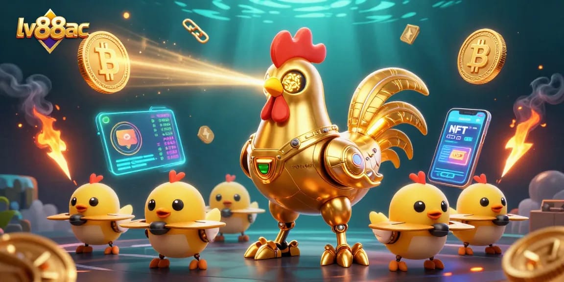 Experience thrilling gambling action with lv88ac's dynamic 3D cartoon casino illustration.