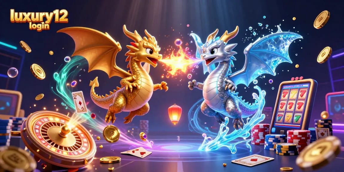 Experience luxury12 login while enjoying thrilling casino games amidst sparkling coins and dragons.