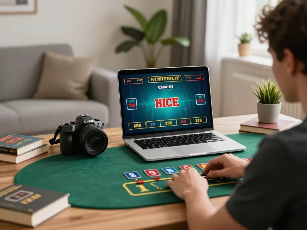 Player enjoying a live dealer game on a laptop showcasing the excitement of 789 online gambling.