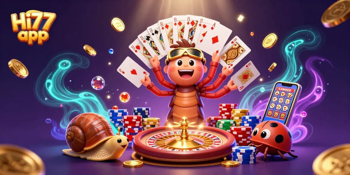 Experience thrilling gameplay in the Hi77 app with a unique casino vibe and exciting characters.