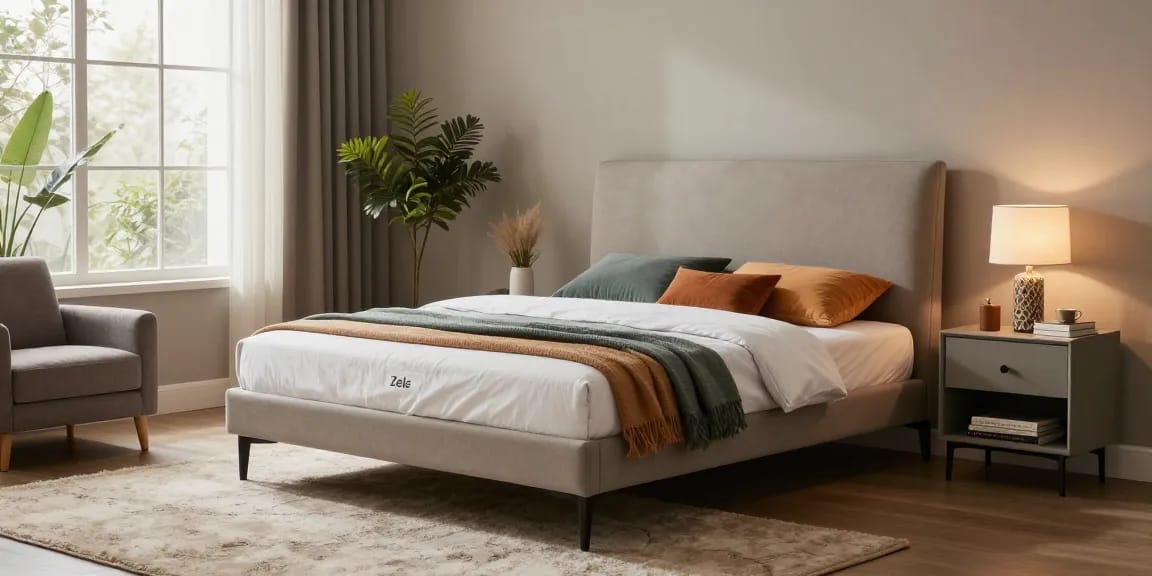 Stylisches Zele Einzelbett 90x200 in einem modernen Wohnraum, perfekt für Möbel kaufen.