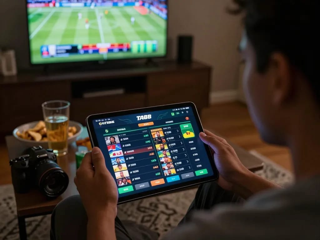 Engaging in sports betting on the TA88 app with dynamic action displayed on-screen.
