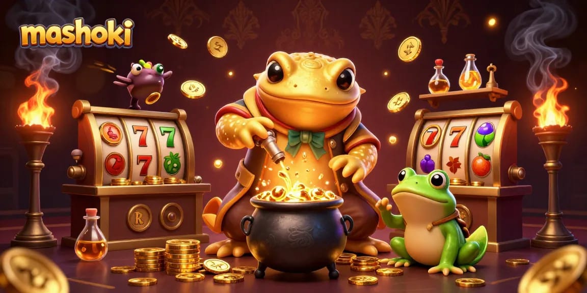 Experience thrilling mashoki casino action with a giant golden salamander alchemist creating wealth.