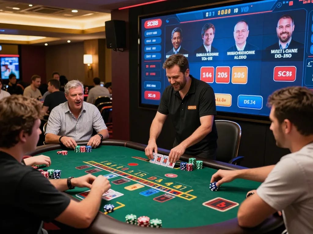 SC88 players enjoying a live blackjack game with dynamic action and excitement.