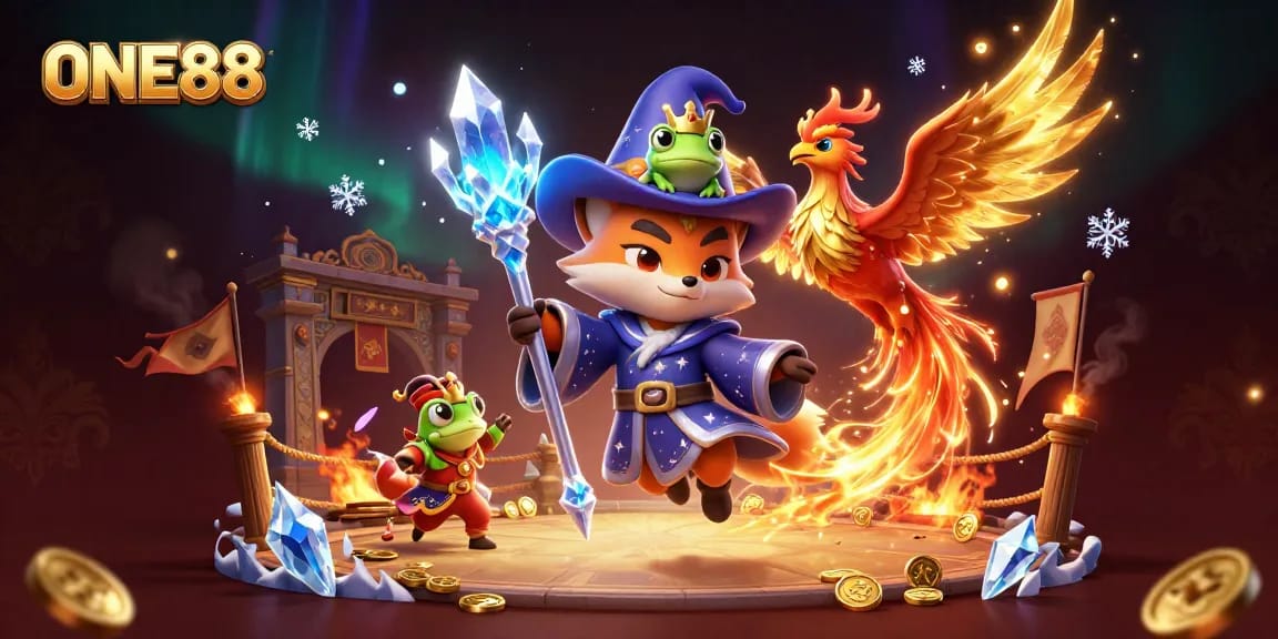 Engage with ONE88's thrilling gaming adventure through a magical 3D illustration.