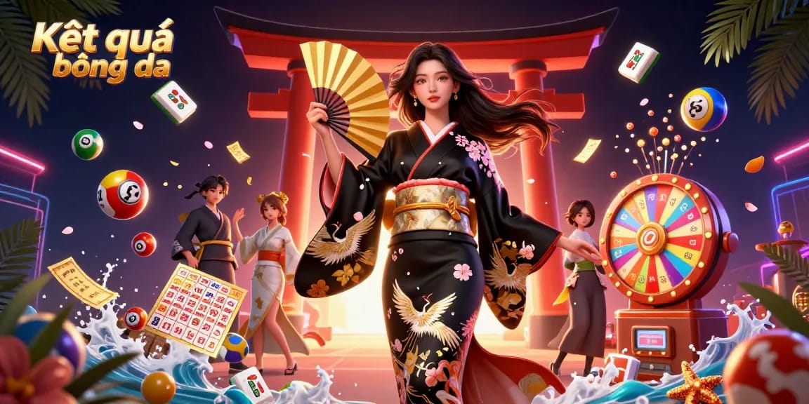 Engage with Kết quả bóng đá in an immersive scene featuring a photorealistic character amidst dynamic gambling elements.
