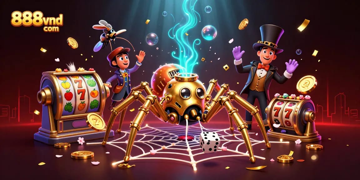 Engage in thrilling games at 888vnd com with exciting golden spider and slot elements