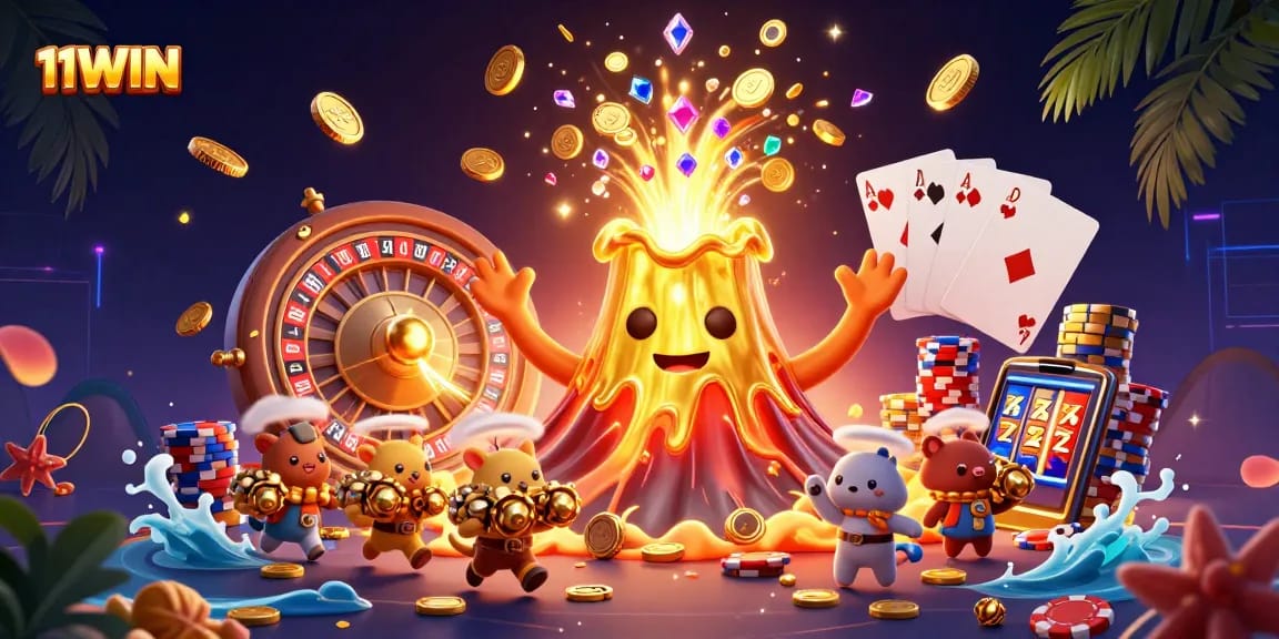 Experience exciting wins at 11WIN with our vibrant casino scene featuring dynamic games and treasures.