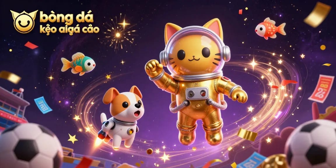 Engage with bóng đá kèo nhà cái in a vibrant scene filled with sports betting excitement and dynamic illustrations