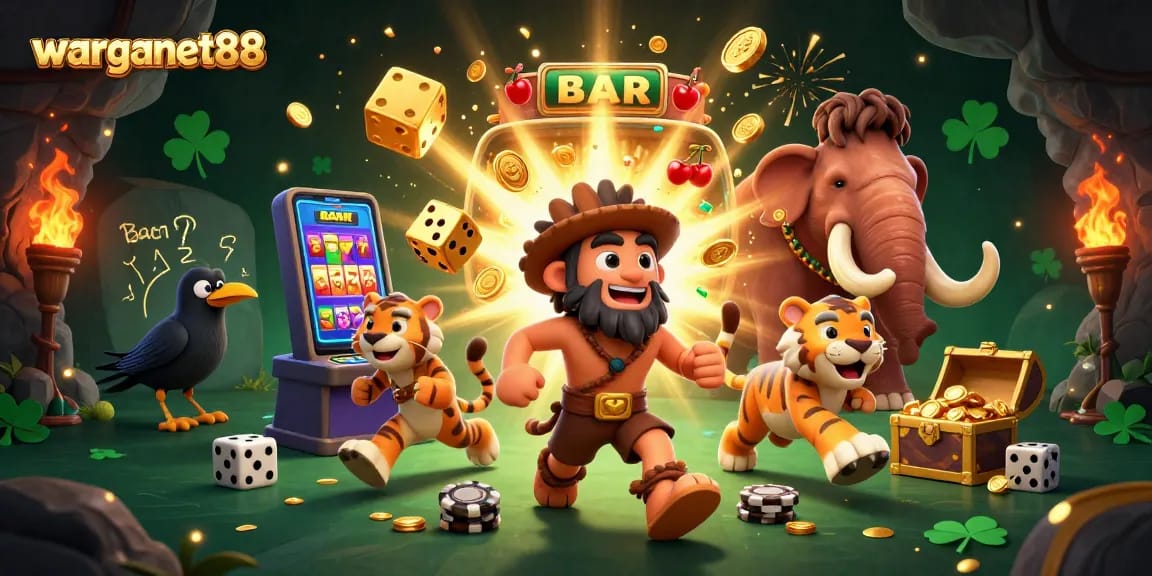 Experience excitement with warganet88 in a vibrant prehistoric casino full of dynamic gaming elements.